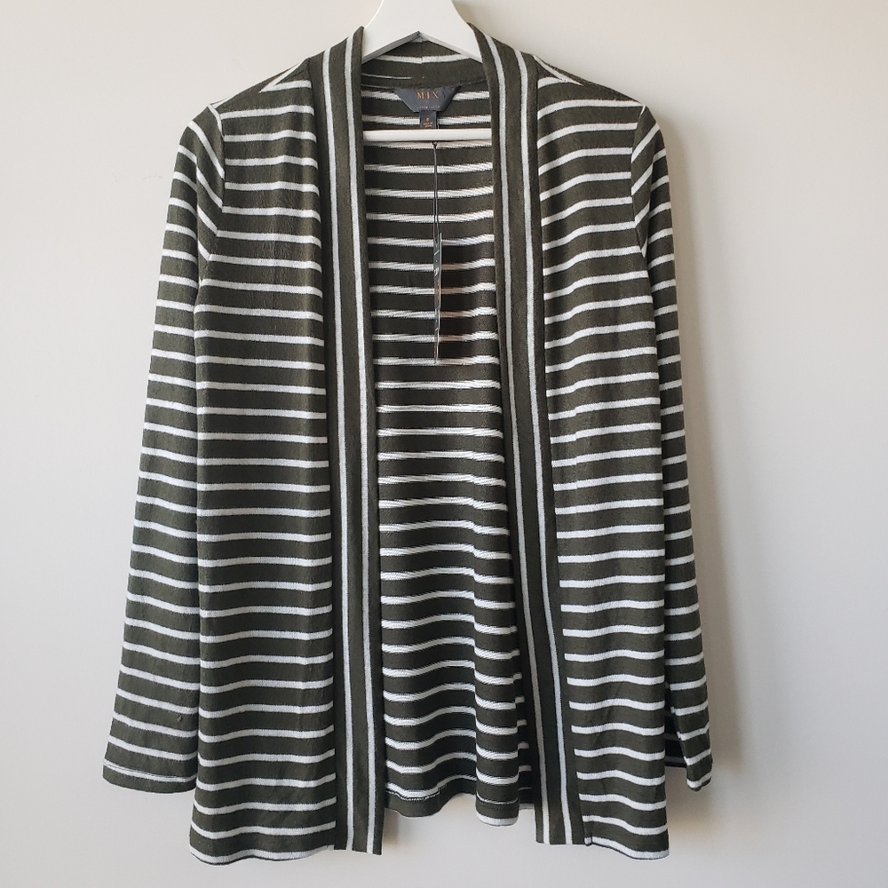 mix by 41 hawthorn  stich fit womens  striped cardigan size S long sleeve